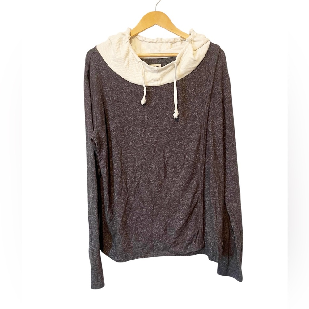 Peace‎ Love World Charcoal Gray Wrap Front Hoodie Size Medium